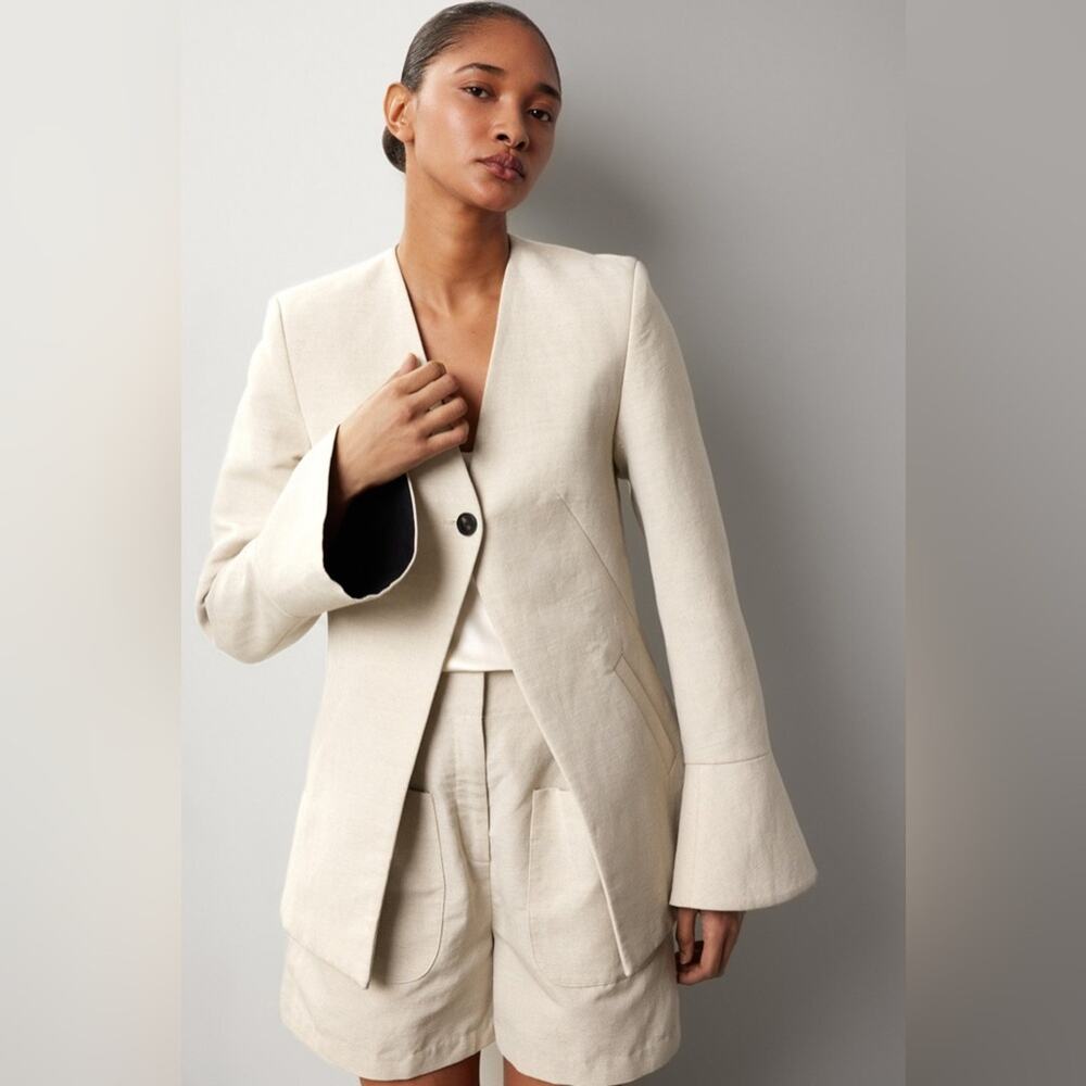 Peplum Cuff Jacket by Co RTR wool blend